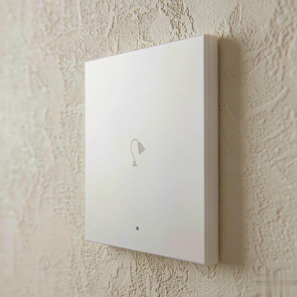 Touch switch panel mounted on a hotel wall